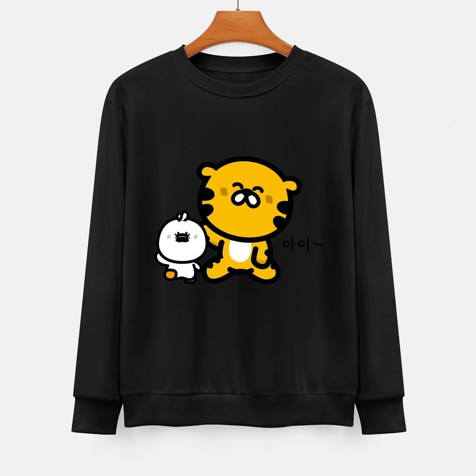 Front Patterned Long Sleeve TopIndoor Fade-Resistant